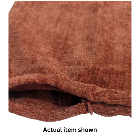 🧡 New MIULEE 18x18 Burnt Orange Chenille Throw Pillow Covers Set 2pc - Picture 6 of 7